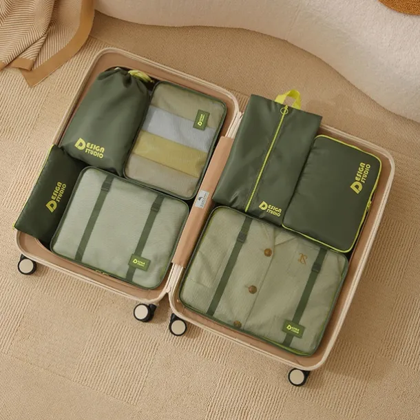 Travel Compression Packing Cubes Set, 7-Piece Luggage Organizer Bags for Suitcase, Thick Twill Waterproof Storage Bags for Travel, Portable & Versatile