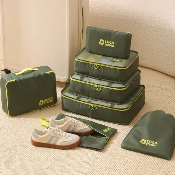 Travel Compression Packing Cubes Set, 7-Piece Luggage Organizer Bags for Suitcase, Thick Twill Waterproof Storage Bags for Travel, Portable & Versatile