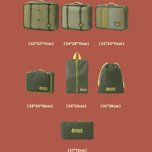 Travel Compression Packing Cubes Set, 7-Piece Luggage Organizer Bags for Suitcase, Thick Twill Waterproof Storage Bags for Travel, Portable & Versatile