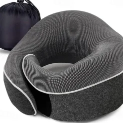 Travel Neck Pillow Chin Support Pillow Adjustable 100% Pure Memory Foam, New Ergonomic Design Soft Best Full Neck Surround Pillow Sleep for Home, Airplanes & Car