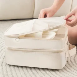 Travel Shoe Storage Bag, 3-Layer Thickened Dustproof Portable Shoe Organizer, Convenient Travel Carrying Case
