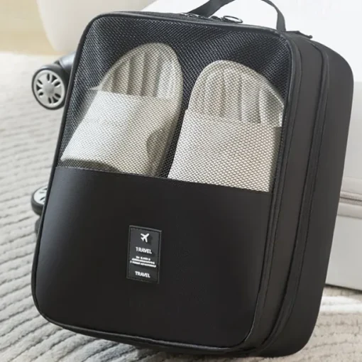Travel Shoe Storage Bag, 3-Layer Thickened Dustproof Portable Shoe Organizer, Convenient Travel Carrying Case