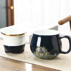 Travel Tea Set Ceramic Portable Lucky Cat Tea Mug - Perfect for Travel, Office, or as a Gift!