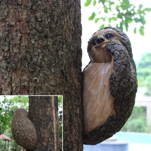Tree Hanging Sculpture - Fun Resin Art Animal Ornaments - Patio Yard Lawn & Garden Outdoor Decorative Statues