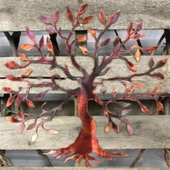 Tree Metal Wall Decor Tree of Life Metal Wall Art Bird Ornament Home Bedroom Living Room Window Decoration