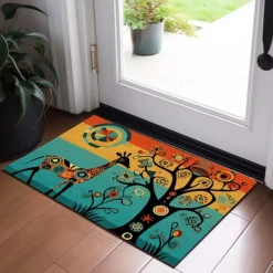 Tree of Life Giraffe Doormat Floor Mats Washable Rugs Kitchen Mat Non-Slip Oil Proof Rug Indoor Outdoor Mat Bedroom Decor Bathroom Mat Entrance Rug