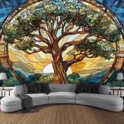 Tree of Life Hanging Tapestry Wall Art Large Tapestry Mural Decor Photograph Backdrop Blanket Curtain Home Bedroom Living Room Decoration