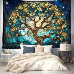 Tree of Life Hanging Tapestry Wall Art Large Tapestry Mural Decor Photograph Backdrop Blanket Curtain Home Bedroom Living Room Decoration