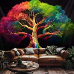 Tree of Life Hanging Tapestry Wall Art Large Tapestry Mural Decor Photograph Backdrop Blanket Curtain Home Bedroom Living Room Decoration
