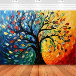 Tree of Life Hanging Tapestry Wall Art Large Tapestry Mural Decor Photograph Backdrop Blanket Curtain Home Bedroom Living Room Decoration Painting Style