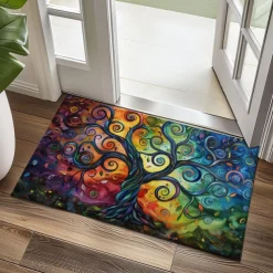 Tree of Life Painting Doormat Floor Mats Washable Rugs Kitchen Mat Non-Slip Oil Proof Rug Indoor Outdoor Mat Bedroom Decor Bathroom Mat Entrance Rug