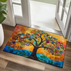 Tree of Life Painting Doormat Floor Mats Washable Rugs Kitchen Mat Non-Slip Oil Proof Rug Indoor Outdoor Mat Bedroom Decor Bathroom Mat Entrance Rug