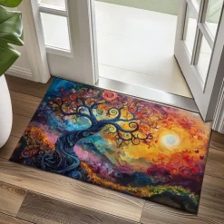 Tree of Life Painting Doormat Floor Mats Washable Rugs Kitchen Mat Non-Slip Oil Proof Rug Indoor Outdoor Mat Bedroom Decor Bathroom Mat Entrance Rug