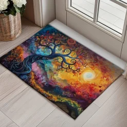 Tree of Life Painting Doormat Floor Mats Washable Rugs Kitchen Mat Non-Slip Oil Proof Rug Indoor Outdoor Mat Bedroom Decor Bathroom Mat Entrance Rug