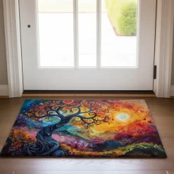 Tree of Life Painting Doormat Floor Mats Washable Rugs Kitchen Mat Non-Slip Oil Proof Rug Indoor Outdoor Mat Bedroom Decor Bathroom Mat Entrance Rug
