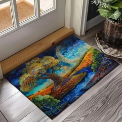 Tree of Life Painting Doormat Floor Mats Washable Rugs Kitchen Mat Non-Slip Oil Proof Rug Indoor Outdoor Mat Bedroom Decor Bathroom Mat Entrance Rug