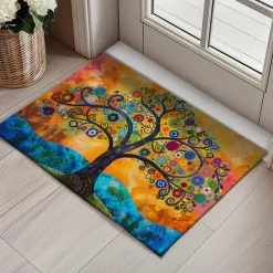 Tree of Life Painting Doormat Floor Mats Washable Rugs Kitchen Mat Non-Slip Oil Proof Rug Indoor Outdoor Mat Bedroom Decor Bathroom Mat Entrance Rug