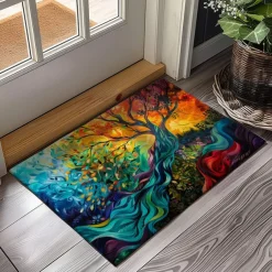 Tree of Life Painting Doormat Floor Mats Washable Rugs Kitchen Mat Non-Slip Oil Proof Rug Indoor Outdoor Mat Bedroom Decor Bathroom Mat Entrance Rug