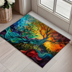 Tree of Life Painting Doormat Floor Mats Washable Rugs Kitchen Mat Non-Slip Oil Proof Rug Indoor Outdoor Mat Bedroom Decor Bathroom Mat Entrance Rug
