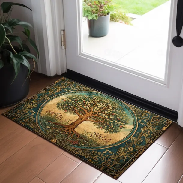 Tree of Life Painting Doormat Floor Mats Washable Rugs Kitchen Mat Non-Slip Oil Proof Rug Indoor Outdoor Mat Bedroom Decor Bathroom Mat Entrance Rug