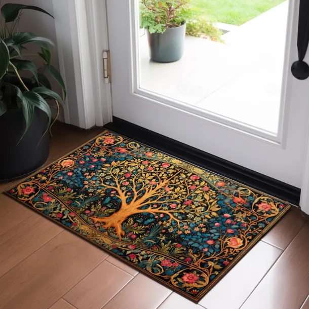 Tree of Life Painting Doormat Floor Mats Washable Rugs Kitchen Mat Non-Slip Oil Proof Rug Indoor Outdoor Mat Bedroom Decor Bathroom Mat Entrance Rug