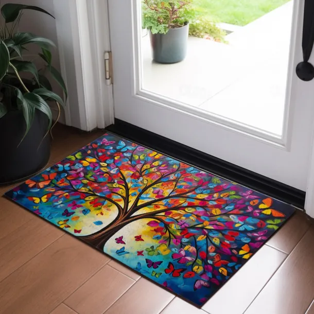 Tree of Life Painting Doormat Floor Mats Washable Rugs Kitchen Mat Non-Slip Oil Proof Rug Indoor Outdoor Mat Bedroom Decor Bathroom Mat Entrance Rug