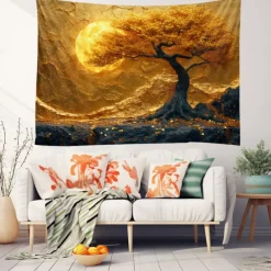 Tree of Life Painting Hanging Tapestry Wall Art Large Tapestry Mural Decor Photograph Backdrop Blanket Curtain Home Bedroom Living Room Decoration