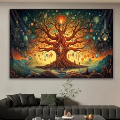 Tree Of Life Wall Art Canvas Tree Prints and Posters Pictures Decorative Fabric Painting For Living Room Pictures No Frame