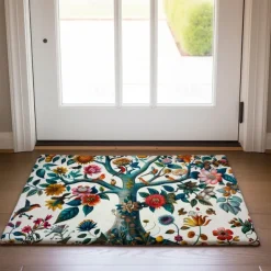 Tree of Life with Birds Doormat Floor Mats Washable Rugs Kitchen Mat Non-Slip Oil Proof Rug Indoor Outdoor Mat Bedroom Decor Bathroom Mat Entrance Rug