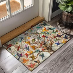 Tree of Life with Birds Doormat Floor Mats Washable Rugs Kitchen Mat Non-Slip Oil Proof Rug Indoor Outdoor Mat Bedroom Decor Bathroom Mat Entrance Rug