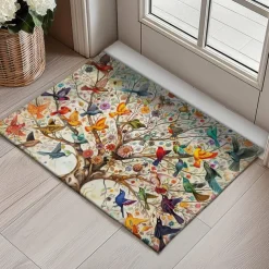 Tree of Life with Birds Doormat Floor Mats Washable Rugs Kitchen Mat Non-Slip Oil Proof Rug Indoor Outdoor Mat Bedroom Decor Bathroom Mat Entrance Rug