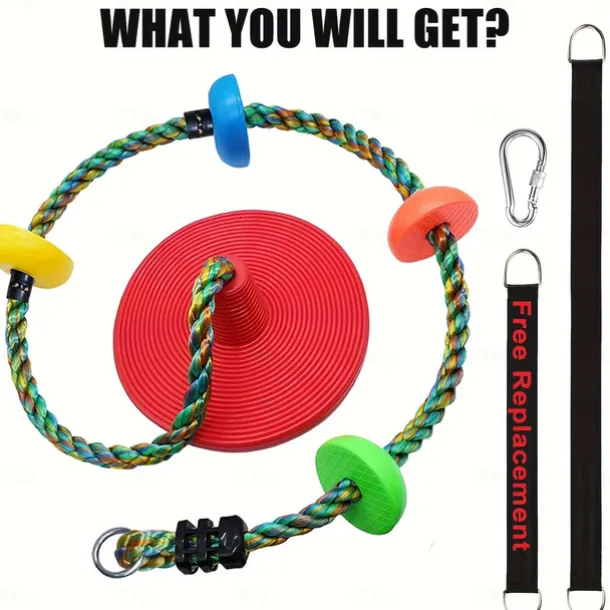 Tree Swing For Kids, 3-in-1 Disc Seat Swing Set, Swing For Outside, 1 Pack