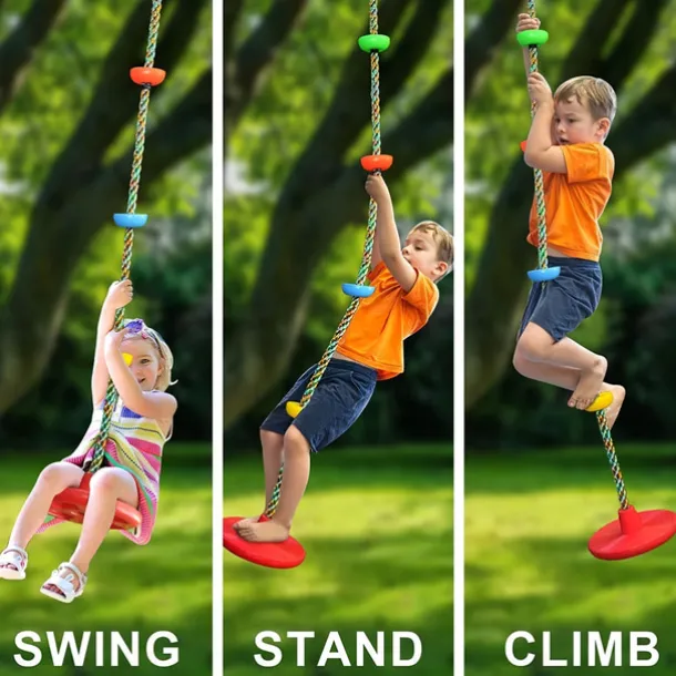 Tree Swing For Kids, 3-in-1 Disc Seat Swing Set, Swing For Outside, 1 Pack