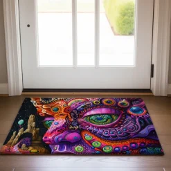 Trippy Psychedelic Monster Doormat Non-Slip Oil Proof Rug Indoor Outdoor Mat Bedroom Decor Bathroom Mat Entrance Rug Door Mat