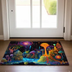 Trippy Psychedelic Monster Doormat Non-Slip Oil Proof Rug Indoor Outdoor Mat Bedroom Decor Bathroom Mat Entrance Rug Door Mat