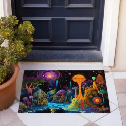 Trippy Psychedelic Monster Doormat Non-Slip Oil Proof Rug Indoor Outdoor Mat Bedroom Decor Bathroom Mat Entrance Rug Door Mat