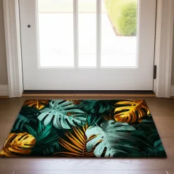 Tropical Leaves Doormat Non-Slip Oil Proof Rug Indoor Outdoor Mat Bedroom Decor Bathroom Mat Entrance Rug Door Mat