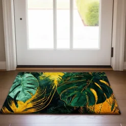 Tropical Leaves Doormat Non-Slip Oil Proof Rug Indoor Outdoor Mat Bedroom Decor Bathroom Mat Entrance Rug Door Mat
