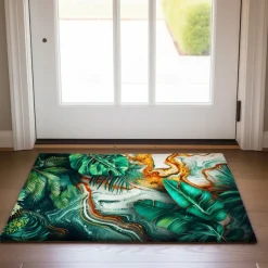 Tropical Leaves Doormat Non-Slip Oil Proof Rug Indoor Outdoor Mat Bedroom Decor Bathroom Mat Entrance Rug Door Mat