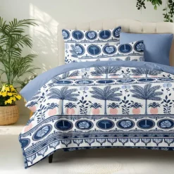 Tropical Palm Trees Duvet Cover Full Size Bedding Set Bed Sets Quilt Cover Soft Lightweight Comforter Cover with 2 Pillowcases for Summer Spring