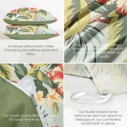 Tropical Plant Duvet Cover Bed Set 2-piece Set 3-piece Set Lightweight Soft Short Plush Set Thickened Felt Square Bed