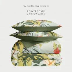 Tropical Plant Duvet Cover Bed Set 2-piece Set 3-piece Set Lightweight Soft Short Plush Set Thickened Felt Square Bed