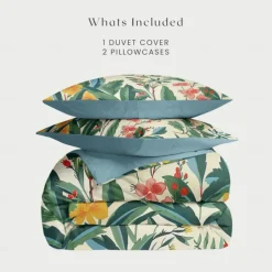 Tropical Plant Duvet Cover Bed Set 2-piece Set 3-piece Set Lightweight Soft Short Plush Set Thickened Felt Square Bed