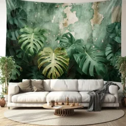 Tropical Plant Hanging Tapestry Wall Art Large Tapestry Mural Decor Photograph Backdrop Blanket Curtain Home Bedroom Living Room Decoration