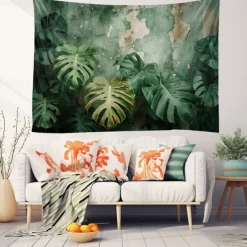 Tropical Plant Hanging Tapestry Wall Art Large Tapestry Mural Decor Photograph Backdrop Blanket Curtain Home Bedroom Living Room Decoration