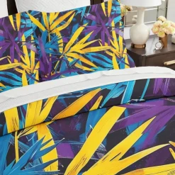 Tropical Plants Pattern Duvet Cover Set Set Soft 3-Piece Luxury Cotton Bedding Set Home Decor Gift Twin Full King Queen Size Duvet Cover