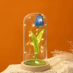 Tulip Flower Gifts for Women,Mothers Day Flowers Gifts for Mom Wife from Daughter Son Husband,Birthday Gifts for Women Best Friend Her Girlfriend,Glass Tulip Grandma Mom Gifts for Mothers Day