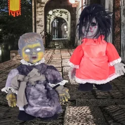Ugly Dolls, Halloween Scary Doll Voice-activated Battery Powered Creepy Dolls Halloween Prop for Party Haunted House