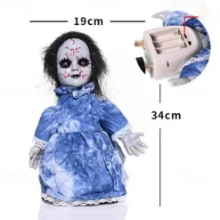 Ugly Dolls, Halloween Scary Doll Voice-activated Battery Powered Creepy Dolls Halloween Prop for Party Haunted House
