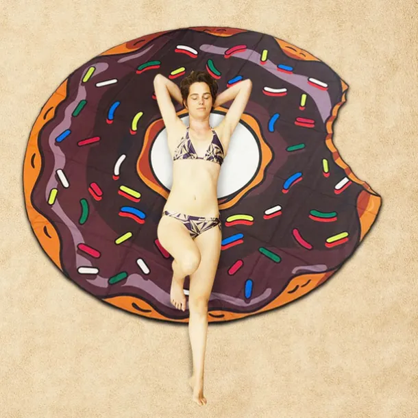 Ultra Fine Fiber Shaped Beach Towel Gigantic Pink Donut Beach Blanket– Fun Beach Blanket Perfect for The Beach, Pool, Lake and More